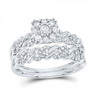 10K White Gold Diamond Cuban Fashion Trio Ring Set 1/2 Cttw - Splendid Jewellery