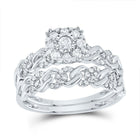 10K White Gold Diamond Cuban Fashion Trio Ring Set 1/2 Cttw - Splendid Jewellery