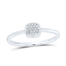 Load image into Gallery viewer, 10K White Gold Diamond Cushion Ring 1/20 Cttw - Splendid Jewellery
