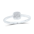 10K White Gold Diamond Cushion Ring 1/20 Cttw - Splendid Jewellery