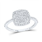 10K White Gold Diamond Cushion Ring 1/3 Cttw - Splendid Jewellery