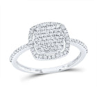 10K White Gold Diamond Cushion Ring 1/3 Cttw - Splendid Jewellery