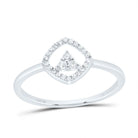 10K White Gold Diamond Cushion Ring 1/8 Cttw - Splendid Jewellery