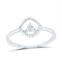 Load image into Gallery viewer, 10K White Gold Diamond Cushion Ring 1/8 Cttw - Splendid Jewellery