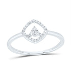 10K White Gold Diamond Cushion Ring 1/8 Cttw - Splendid Jewellery