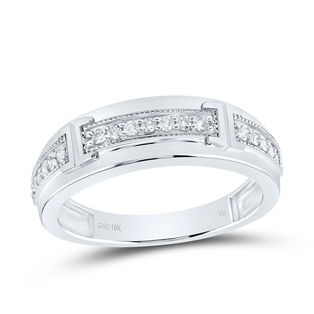 10K White Gold Diamond Cushion Trio Ring Set 3/4 Cttw - Splendid Jewellery