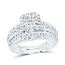Load image into Gallery viewer, 10K White Gold Diamond Cushion Trio Ring Set 3/4 Cttw - Splendid Jewellery
