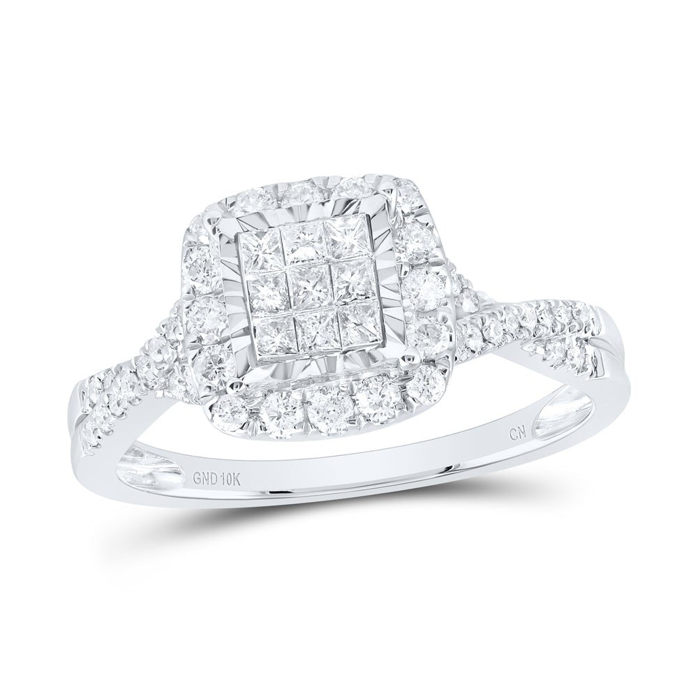 10K White Gold Diamond Designer Ring 1/2 Cttw - Splendid Jewellery