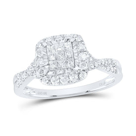 10K White Gold Diamond Designer Ring 1/2 Cttw - Splendid Jewellery