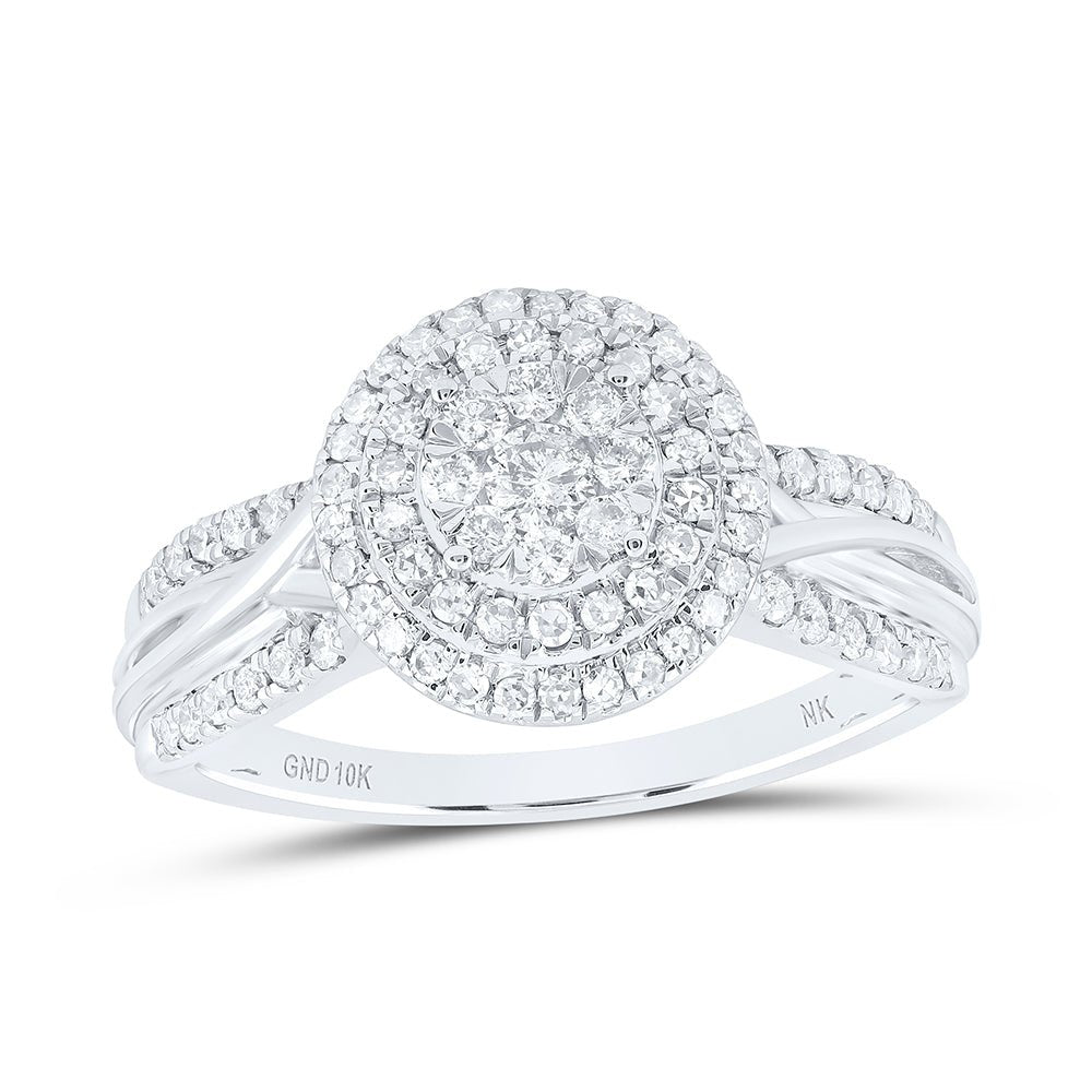 10K White Gold Diamond Designer Ring 1/2 Cttw - Splendid Jewellery