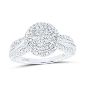 10K White Gold Diamond Designer Ring 1/2 Cttw - Splendid Jewellery