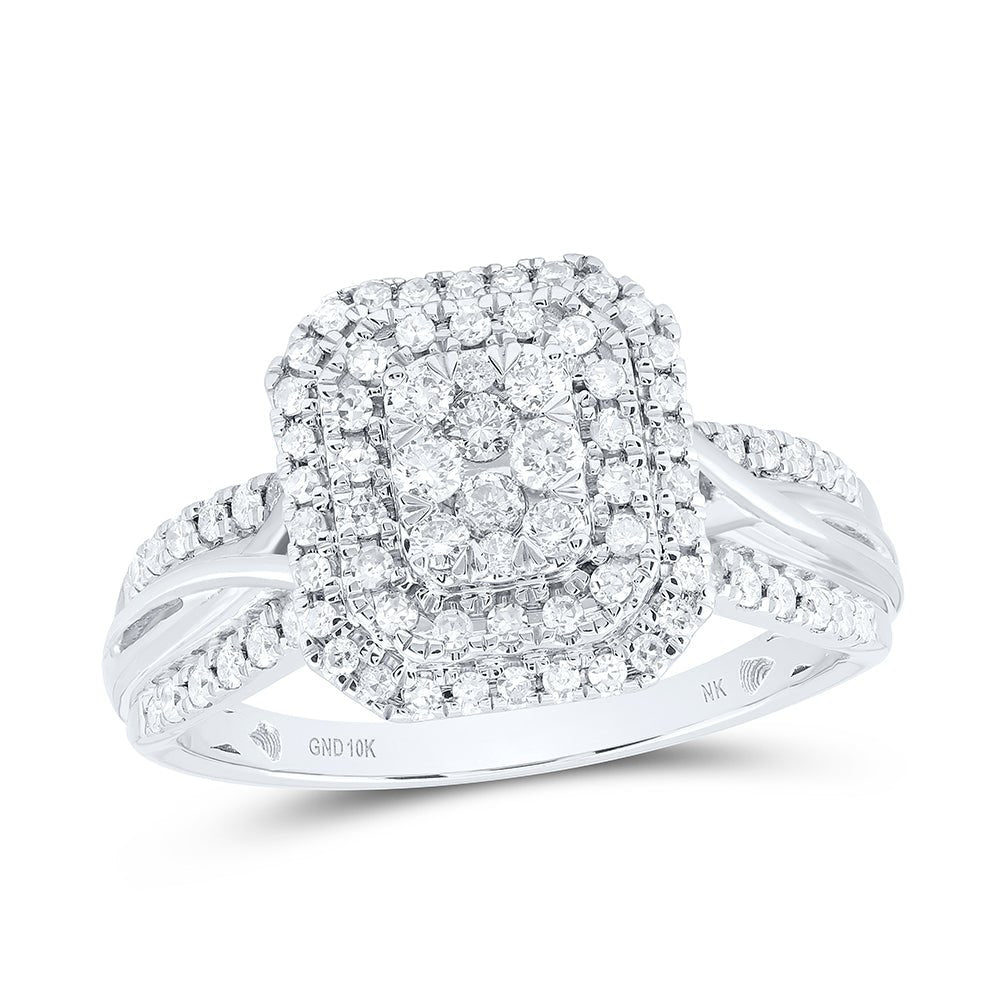 10K White Gold Diamond Designer Ring 1/2 Cttw - Splendid Jewellery