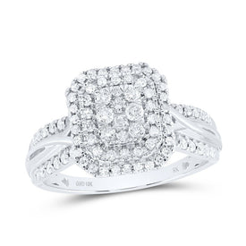 10K White Gold Diamond Designer Ring 1/2 Cttw - Splendid Jewellery