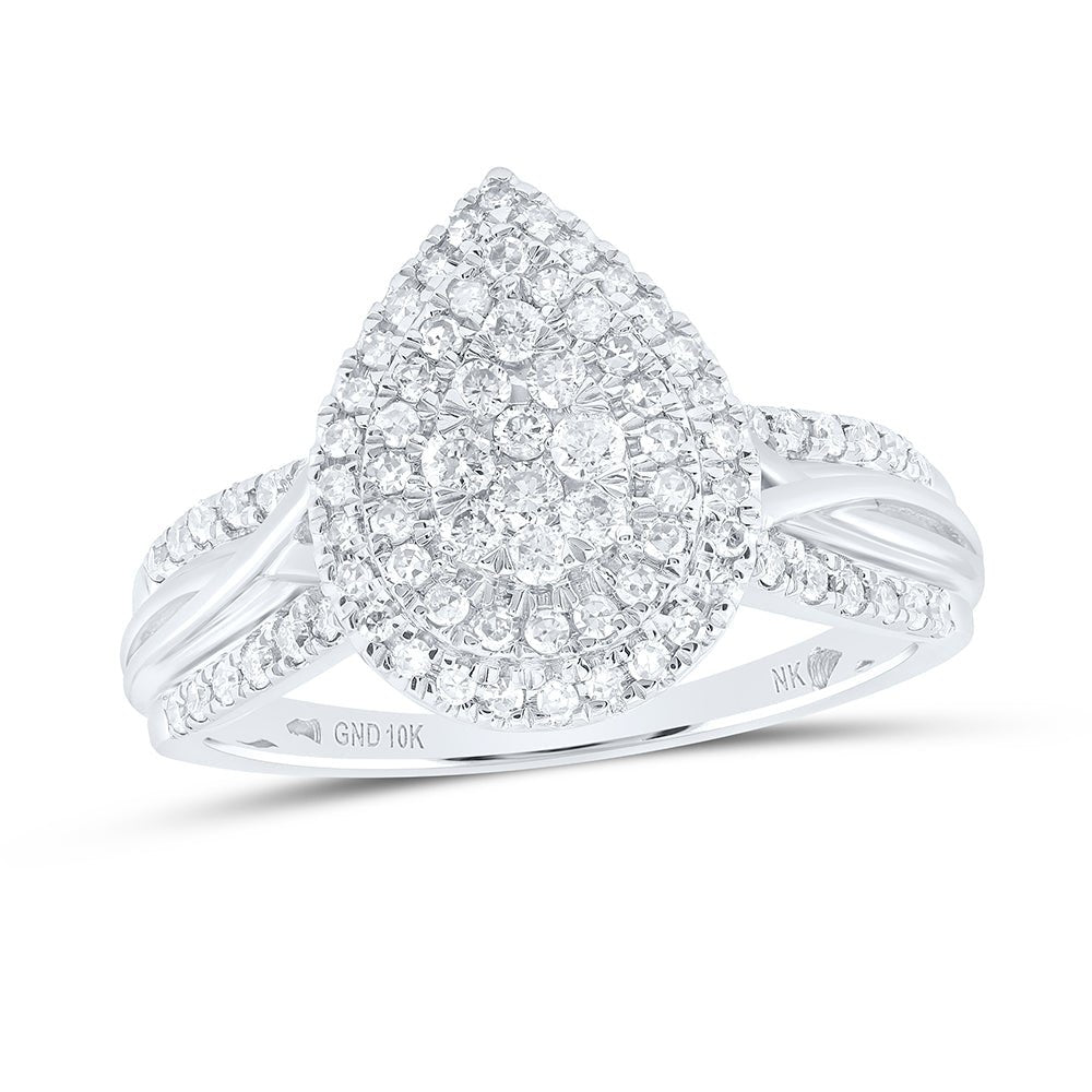 10K White Gold Diamond Designer Ring 1/2 Cttw - Splendid Jewellery