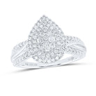 10K White Gold Diamond Designer Ring 1/2 Cttw - Splendid Jewellery