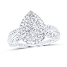 10K White Gold Diamond Designer Ring 1/2 Cttw - Splendid Jewellery