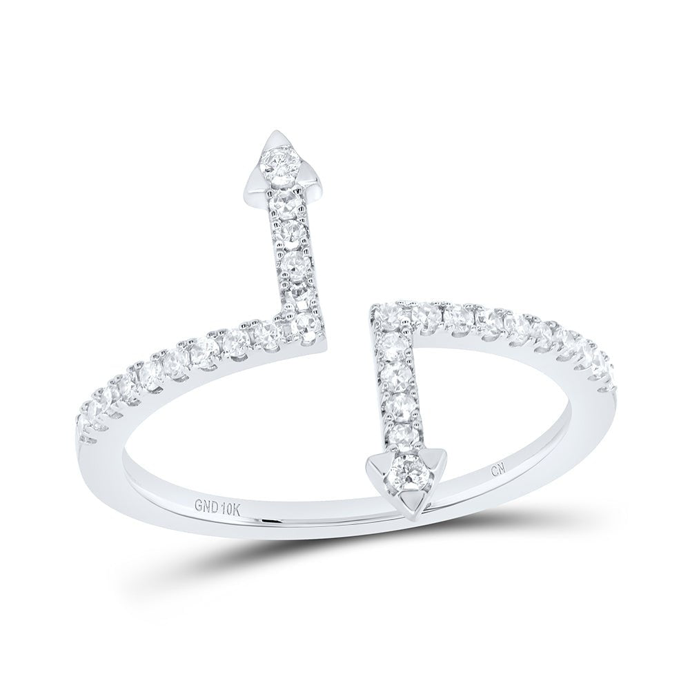 10K White Gold Diamond Designer Ring 1/4 Cttw - Splendid Jewellery