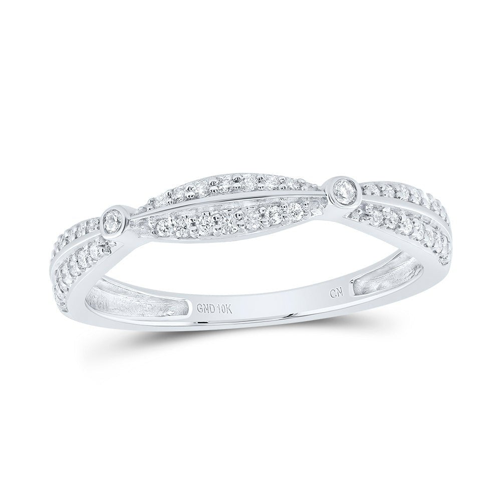 10K White Gold Diamond Designer Ring 1/5 Cttw - Splendid Jewellery