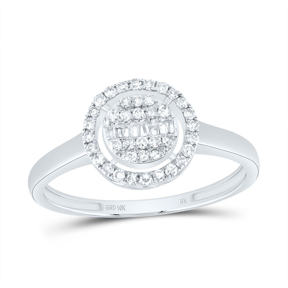 10K White Gold Diamond Designer Ring 1/5 Cttw - Splendid Jewellery