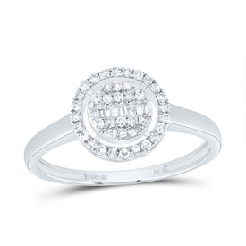 10K White Gold Diamond Designer Ring 1/5 Cttw - Splendid Jewellery