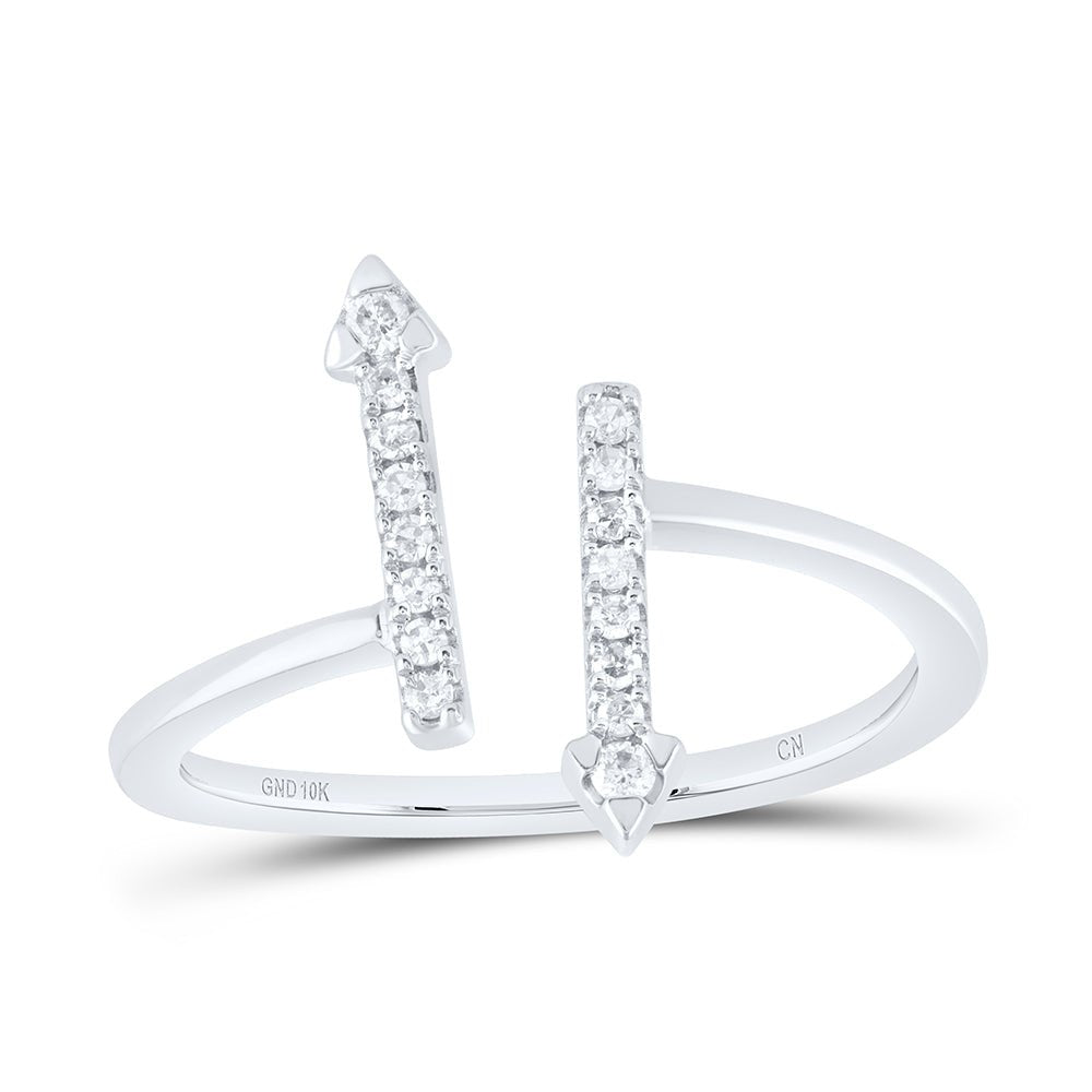 10K White Gold Diamond Designer Ring 1/8 Cttw - Splendid Jewellery