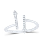 10K White Gold Diamond Designer Ring 1/8 Cttw - Splendid Jewellery