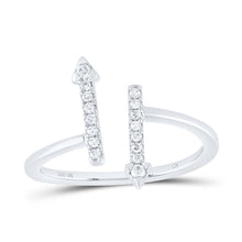 Load image into Gallery viewer, 10K White Gold Diamond Designer Ring 1/8 Cttw - Splendid Jewellery