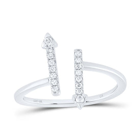 10K White Gold Diamond Designer Ring 1/8 Cttw - Splendid Jewellery