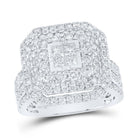10K White Gold Diamond Designer Ring 2 Cttw - Splendid Jewellery