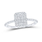 10K White Gold Diamond Emerald Ring 1/4 Cttw - Splendid Jewellery
