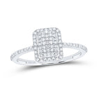 10K White Gold Diamond Emerald Ring 1/4 Cttw - Splendid Jewellery