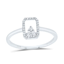 Load image into Gallery viewer, 10K White Gold Diamond Emerald Ring 1/8 Cttw - Splendid Jewellery
