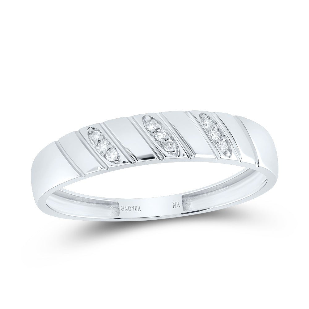 10K White Gold Diamond Emerald Trio Ring Set 1/4 Cttw - Splendid Jewellery