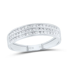 Load image into Gallery viewer, 10K White Gold Diamond Emerald Trio Ring Set 7/8 Cttw - Splendid Jewellery