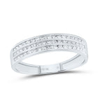10K White Gold Diamond Emerald Trio Ring Set 7/8 Cttw - Splendid Jewellery