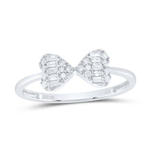 Load image into Gallery viewer, 10K White Gold Diamond Fashion Bow Ring 1/5 Cttw - Splendid Jewellery