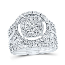 10K White Gold Diamond Fashion Bridal Set 1 3/4 Cttw - Splendid Jewellery