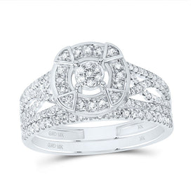 10K White Gold Diamond Fashion Bridal Set 1/2 Cttw - Splendid Jewellery
