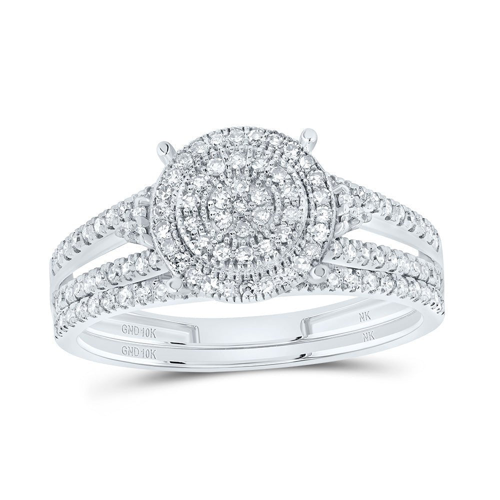 10K White Gold Diamond Fashion Bridal Set 1/2 Cttw - Splendid Jewellery