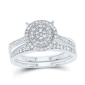 10K White Gold Diamond Fashion Bridal Set 1/3 Cttw - Splendid Jewellery
