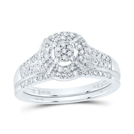 10K White Gold Diamond Fashion Bridal Set 1/3 Cttw - Splendid Jewellery
