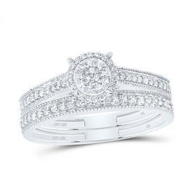 10K White Gold Diamond Fashion Bridal Set 1/4 Cttw - Splendid Jewellery
