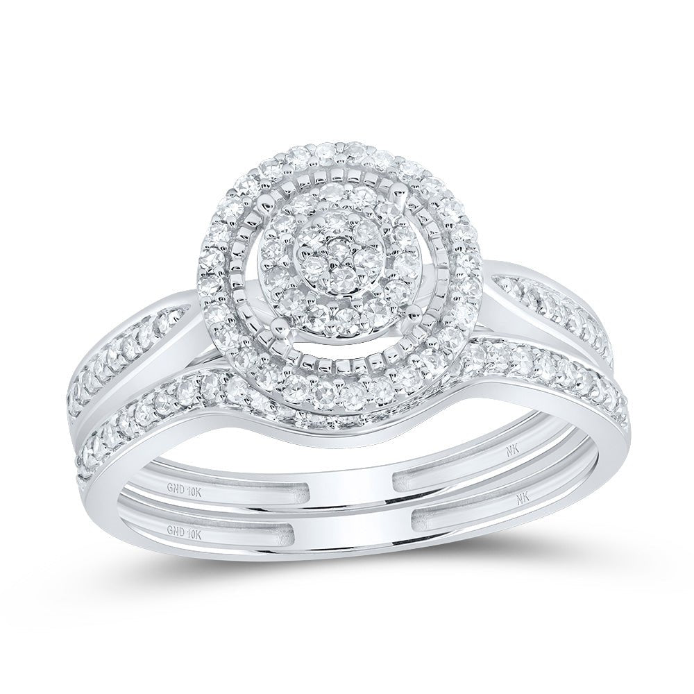 10K White Gold Diamond Fashion Bridal Set 3/8 Cttw - Splendid Jewellery