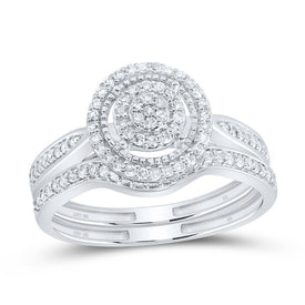 10K White Gold Diamond Fashion Bridal Set 3/8 Cttw - Splendid Jewellery