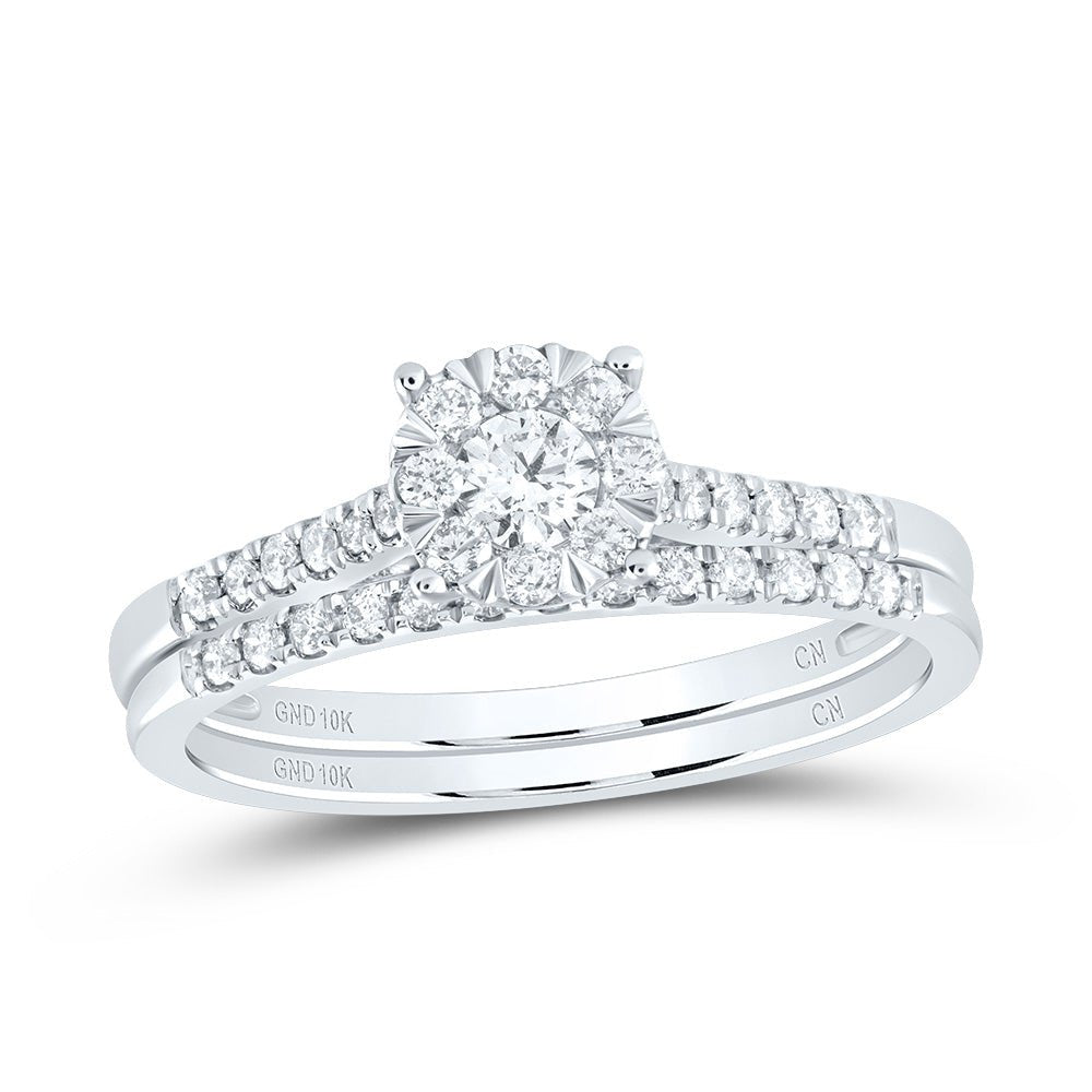 10K White Gold Diamond Fashion Bridal Set 3/8 Cttw - Splendid Jewellery