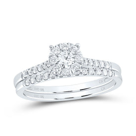 10K White Gold Diamond Fashion Bridal Set 3/8 Cttw - Splendid Jewellery
