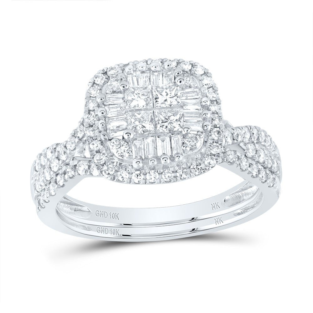 10K White Gold Diamond Fashion Bridal Set 7/8 Cttw - Splendid Jewellery