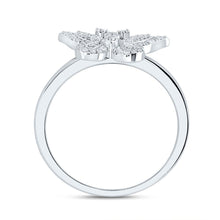 Load image into Gallery viewer, 10K White Gold Diamond Fashion Butterfly Ring 1/4 Cttw - Splendid Jewellery