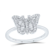 Load image into Gallery viewer, 10K White Gold Diamond Fashion Butterfly Ring 1/5 Cttw - Splendid Jewellery