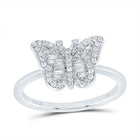 10K White Gold Diamond Fashion Butterfly Ring 1/5 Cttw - Splendid Jewellery